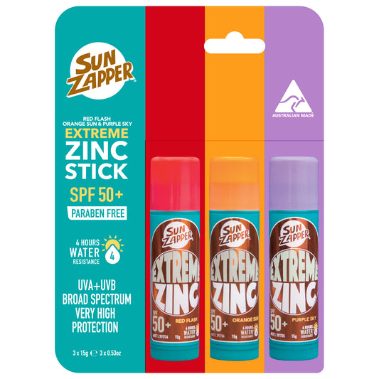 Extreme Zinc Sticks - 3-Pack: Red, Orange, Purple SPF 50+