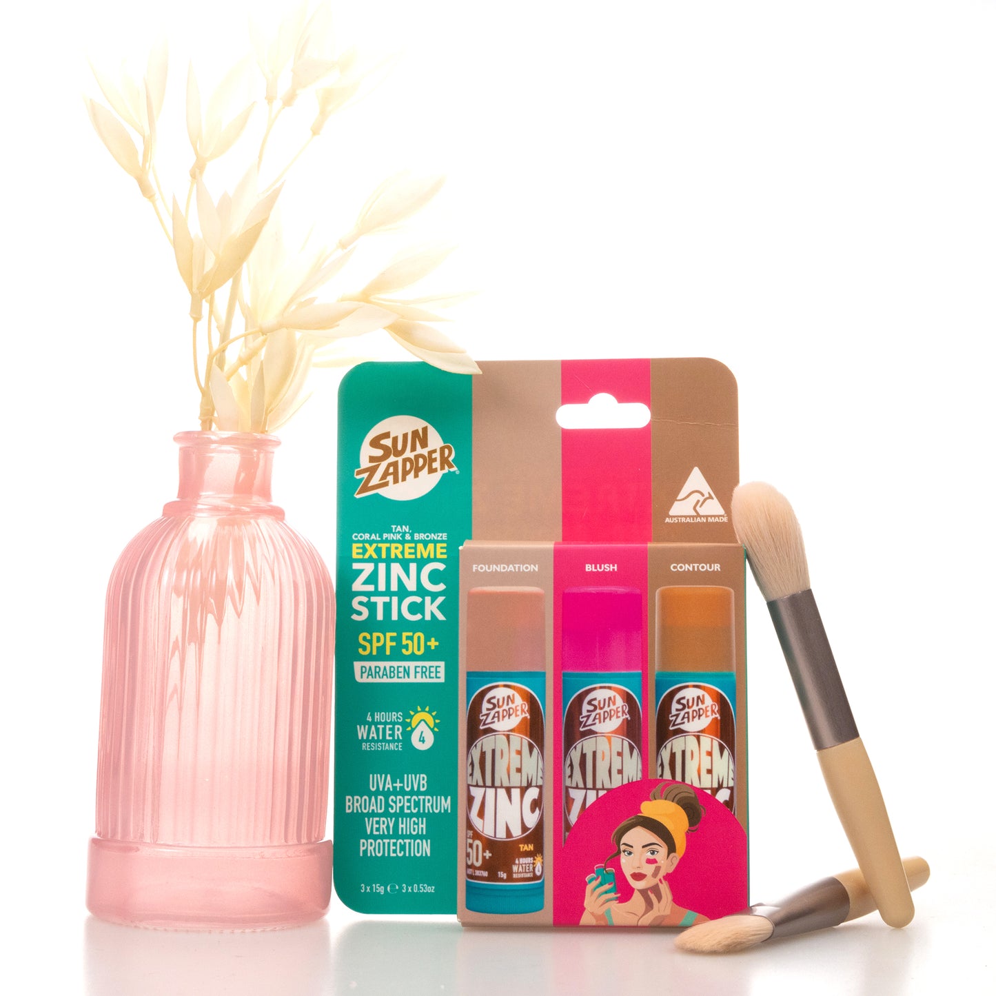 Extreme Zinc Sticks Beauty 3-Pack: Tan, Bronze & Pink - SPF 50+