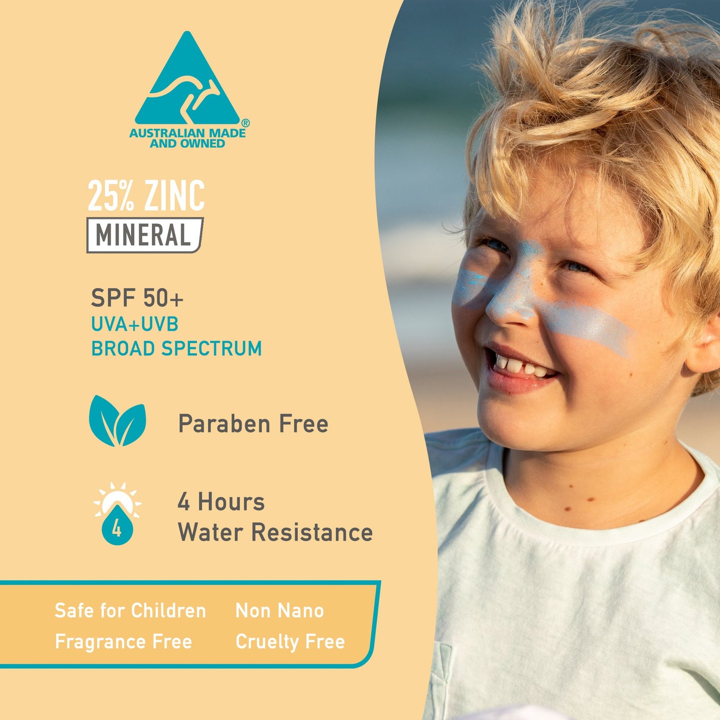 Zinc Sticks Rainbow 4 Pack: Pink, Blue, Yellow & Green SPF 50+