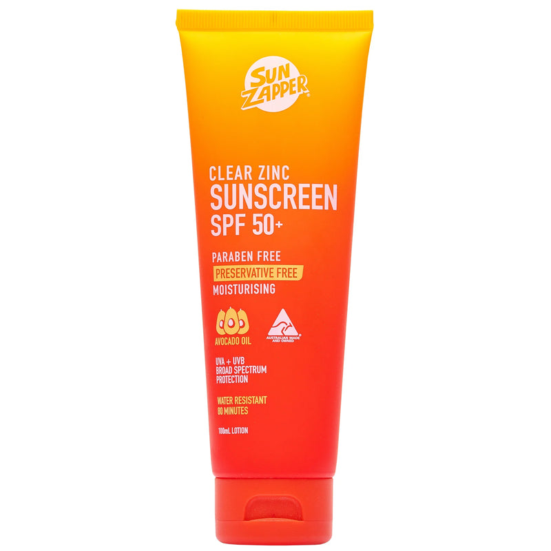 Clear Zinc Sunscreen SPF 50+ — Australian zinc sunscreen by Sun Zapper, made in Australia