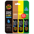 Zinc Stick 3-Pack SPF 50+ – Light Skin Tone, Green & Yellow