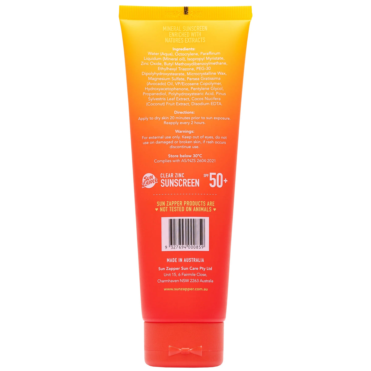 Clear Zinc Sunscreen SPF 50+ No White Cast Mineral - Sun Zapper