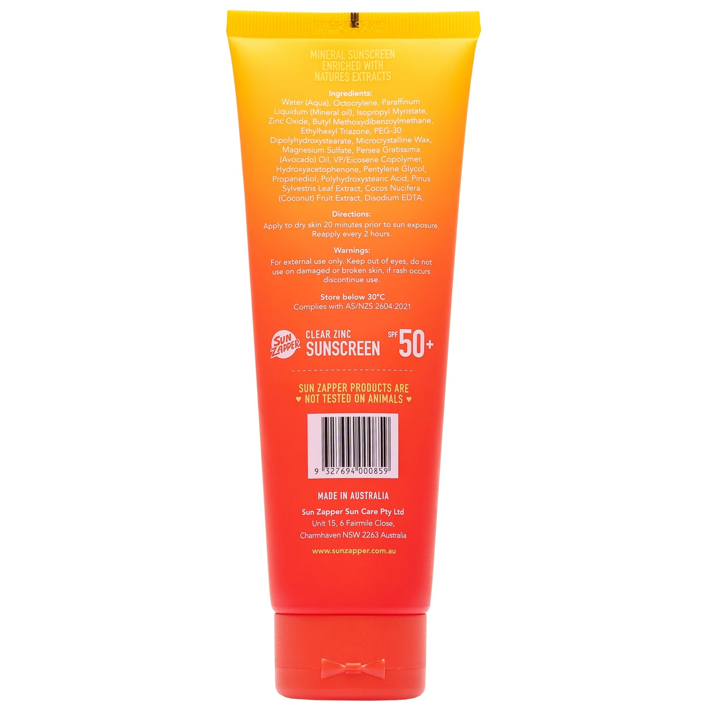 Clear Zinc Sunscreen SPF 50+ Zinc Oxide Mineral Sunscreen