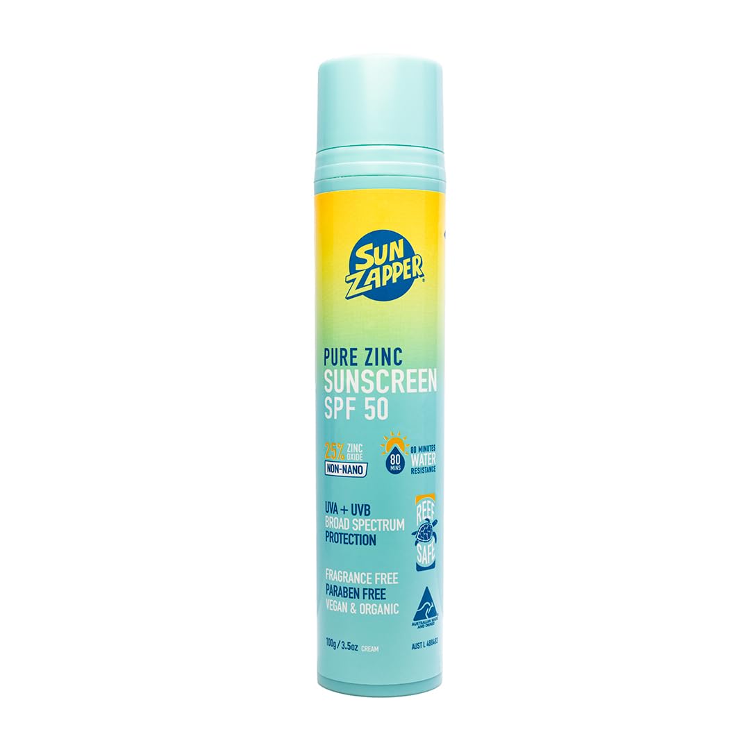 Pure Zinc Mineral Sunscreen SPF 50 – Reef Safe, Organic, Pump Bottle