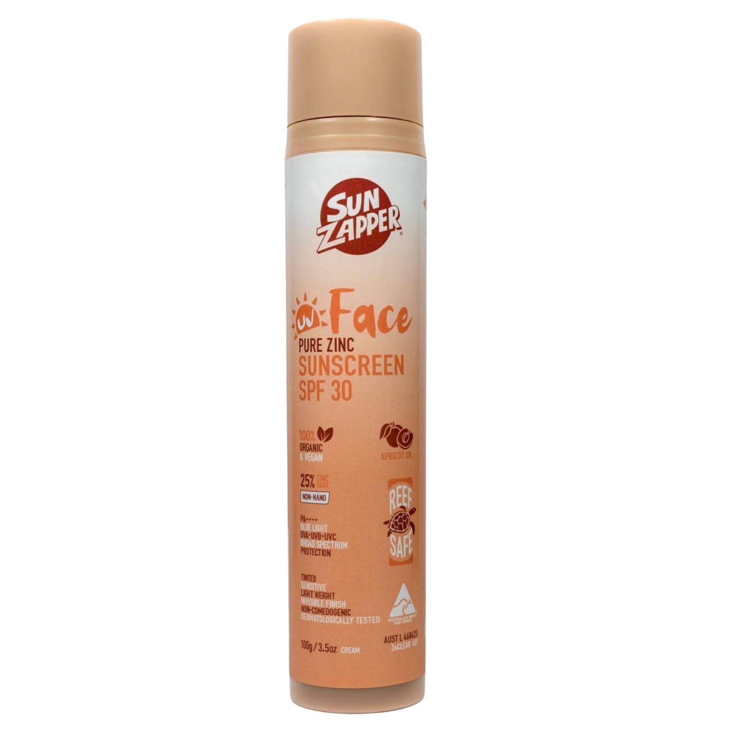 Mineral Face Sunscreen SPF 30 Tinted Zinc Oxide - Sun Zapper — Sun