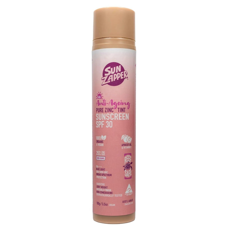 Pure Zinc Anti-Aging Sunscreen SPF 30 – Tinted — Australian zinc sunscreen by Sun Zapper, made in Australia