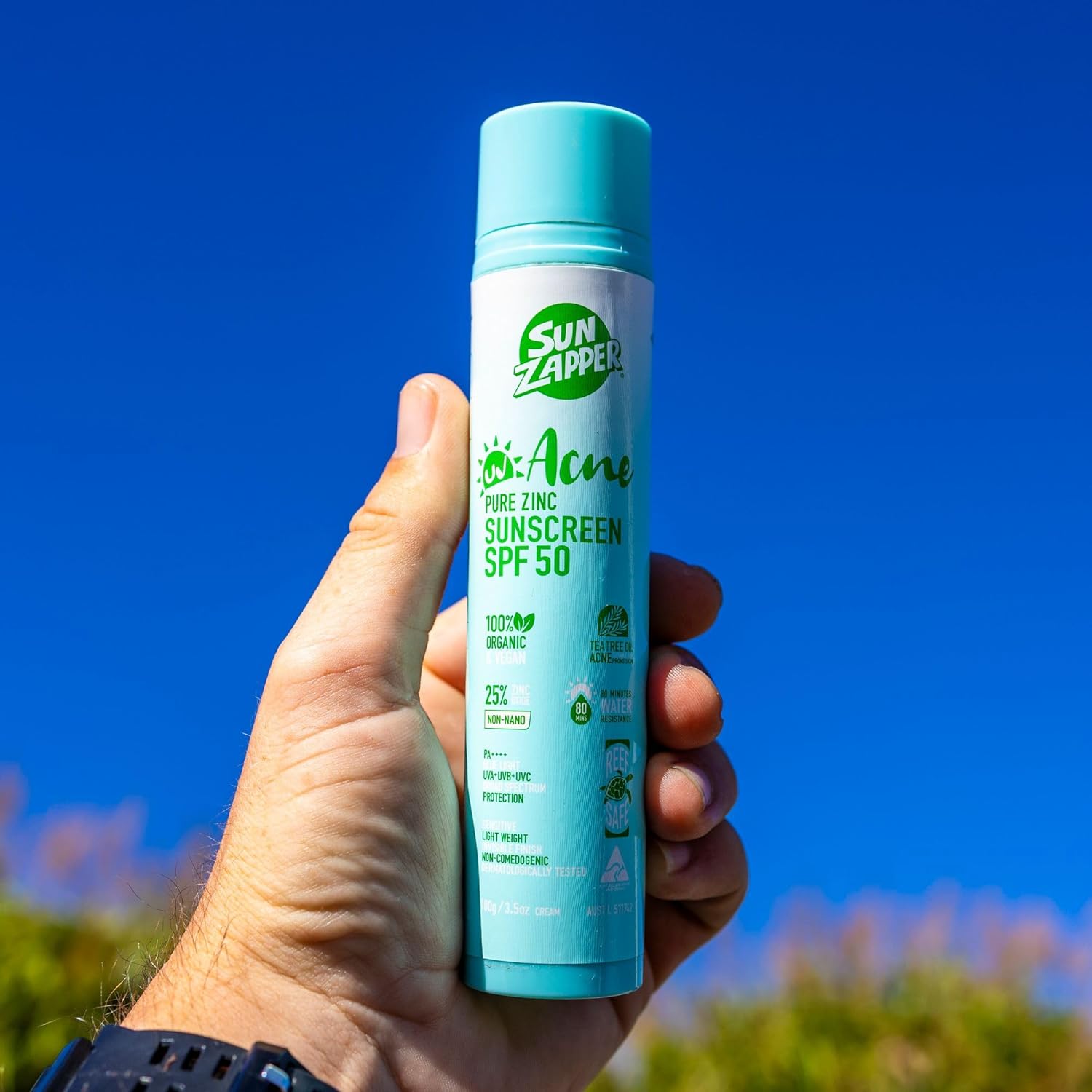 Acne Sunscreen SPF 50 Non-Comedogenic Zinc Oxide - Sun Zapper