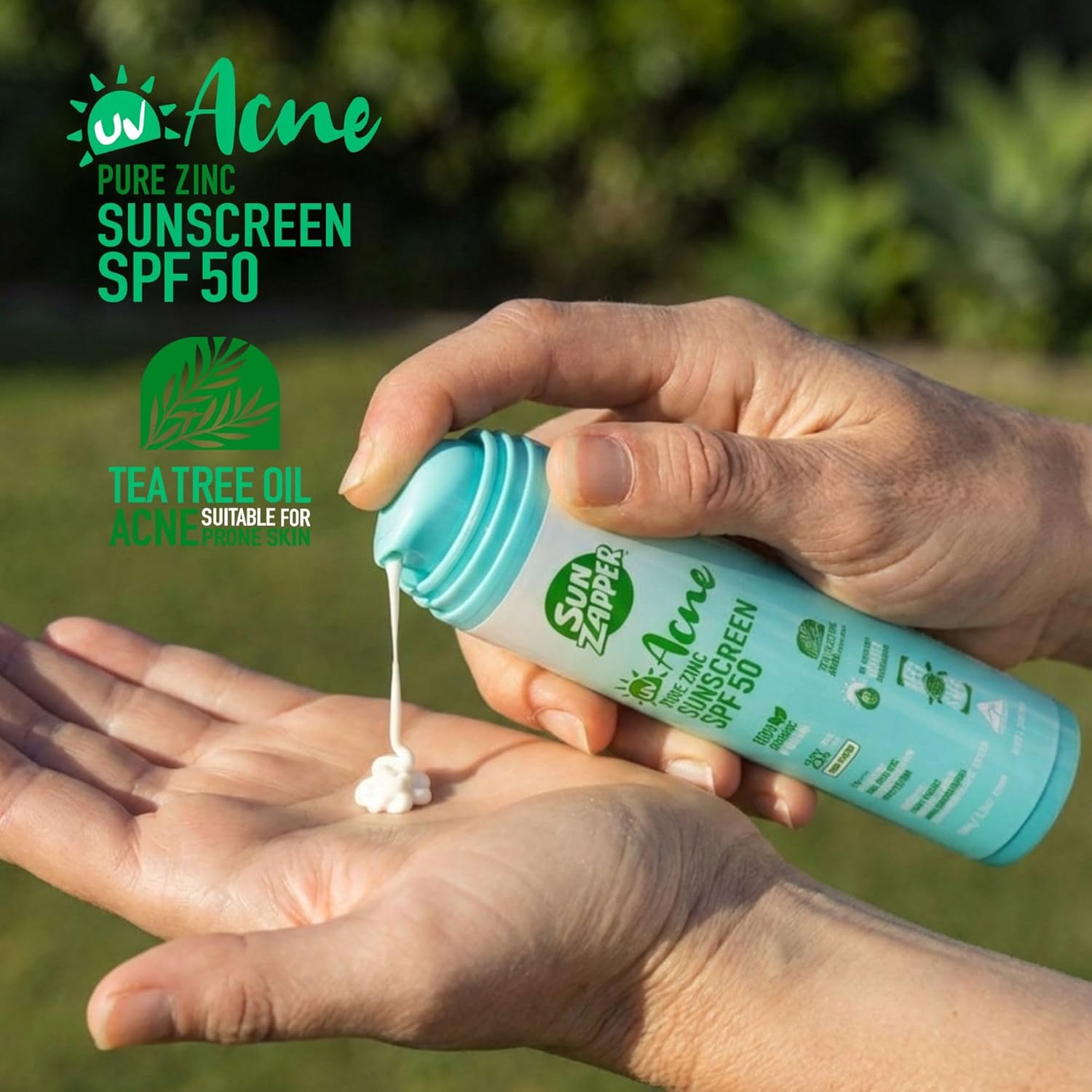 Acne Sunscreen SPF 50 Non-Comedogenic Zinc Oxide - Sun Zapper