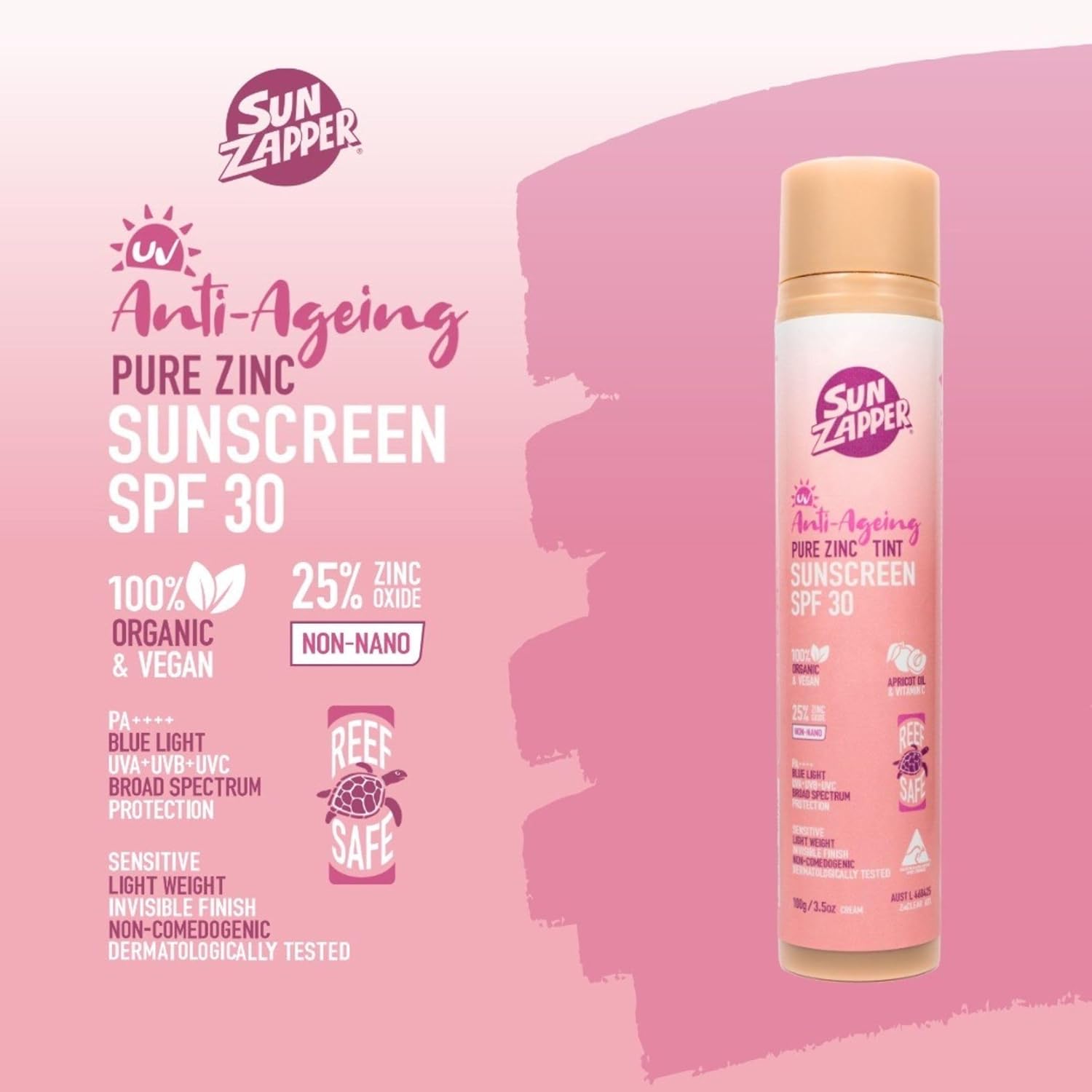 Anti-Aging Mineral Sunscreen SPF 30 Zinc Oxide - Sun Zapper — Sun