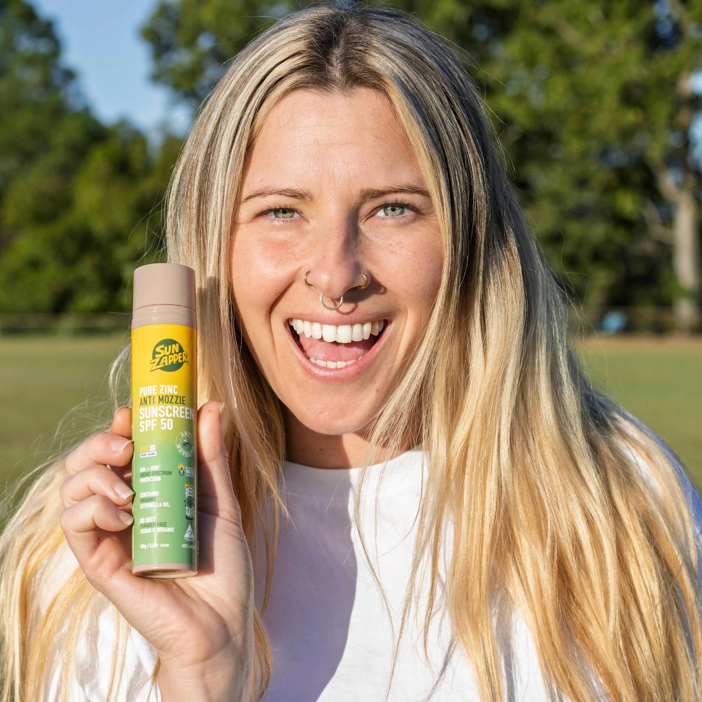 Mosquito Repellent Sunscreen SPF 50 – DEET-Free, Citronella, Reef Safe, Tinted