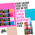 Zinc Stick Beach 4-Pack SPF 50+ – Light Skin Tone, Pink, White & Blue