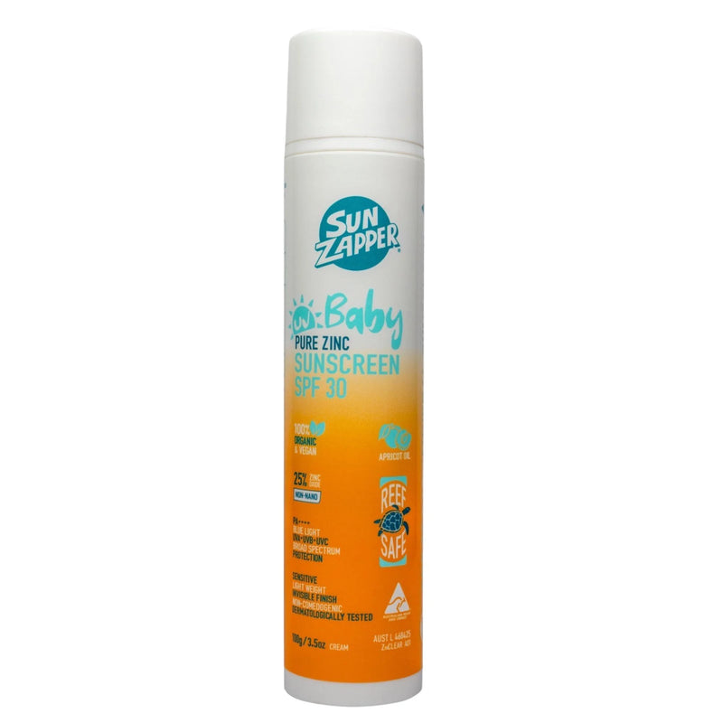 Pure Zinc Baby Sunscreen SPF 30 — Australian zinc sunscreen by Sun Zapper, made in Australia