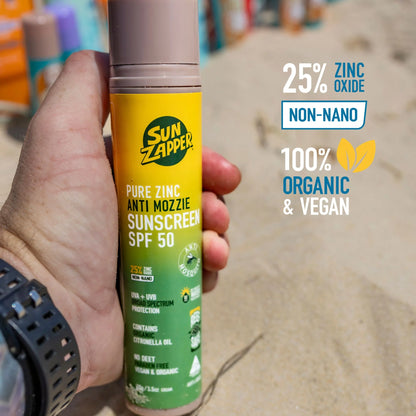 Mosquito Repellent Sunscreen SPF 50 – DEET-Free, Citronella, Reef Safe, Tinted